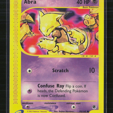 Pokemon 2002 Expedition Base Set Abra #93/165
