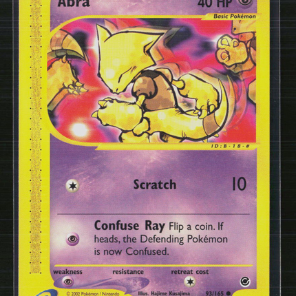 Pokemon 2002 Expedition Base Set Abra #93/165