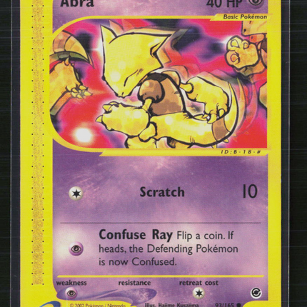 Pokemon 2002 Expedition Base Set Abra #93/165