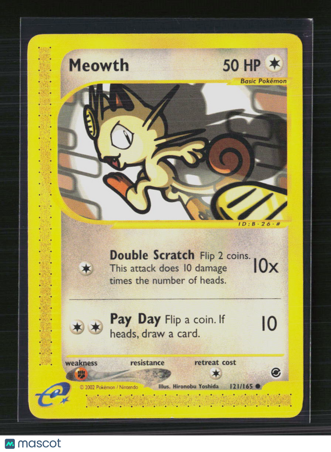 Pokemon 2002 Expedition Base Set Meowth #121/165