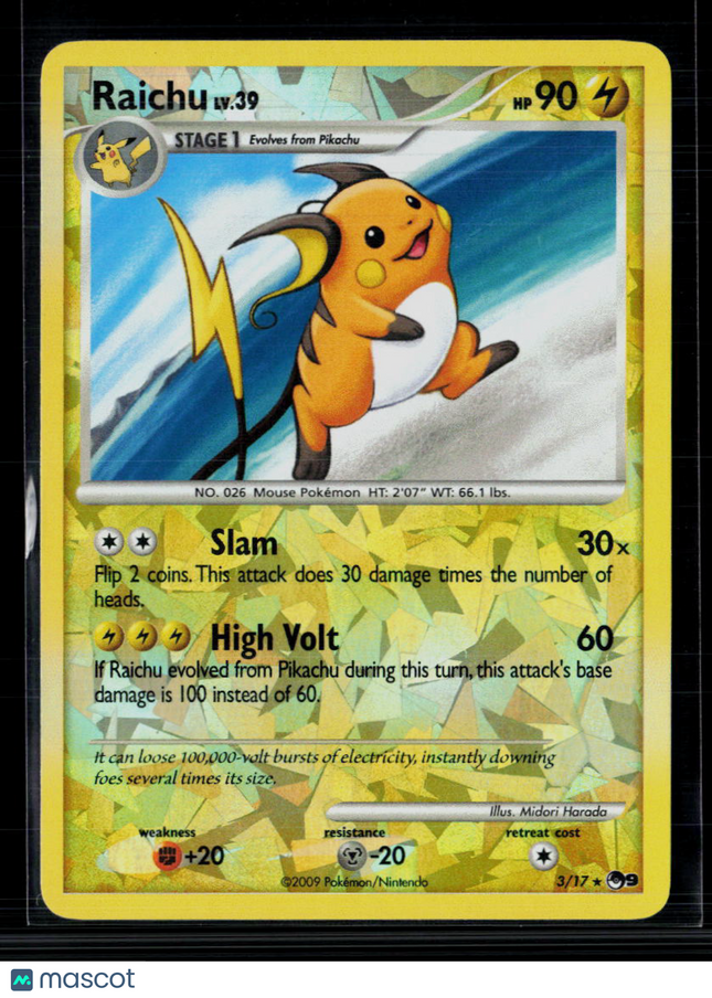 Pokemon 2009 EX Pop Series 9 Raicu #3/17 Cracked Ice