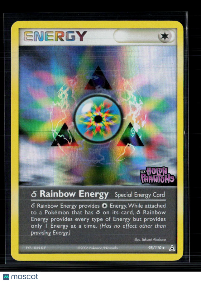 Pokemon 2008 EX Holon Phantoms Rainbow Energy #98/110 Reverse Holo