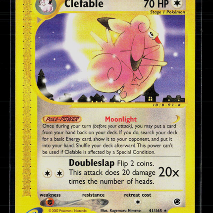 Pokemon 2002 Expedition Base Set Clefable #41/165