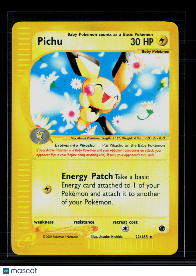 Pokemon 2002 Expedition Base Set Pichu #22/165 Reverse Holo