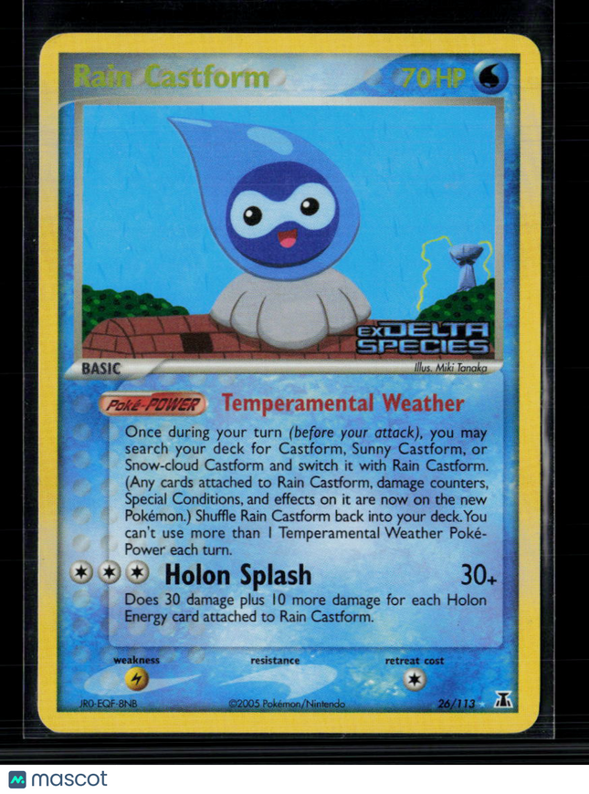 Pokemon 2005 EX Delta Species Rain Castform #26/113 Reverse Holo