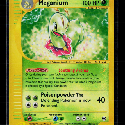 Pokemon 2002 Expedition Base Set Meganium #18/165 Reverse Holo