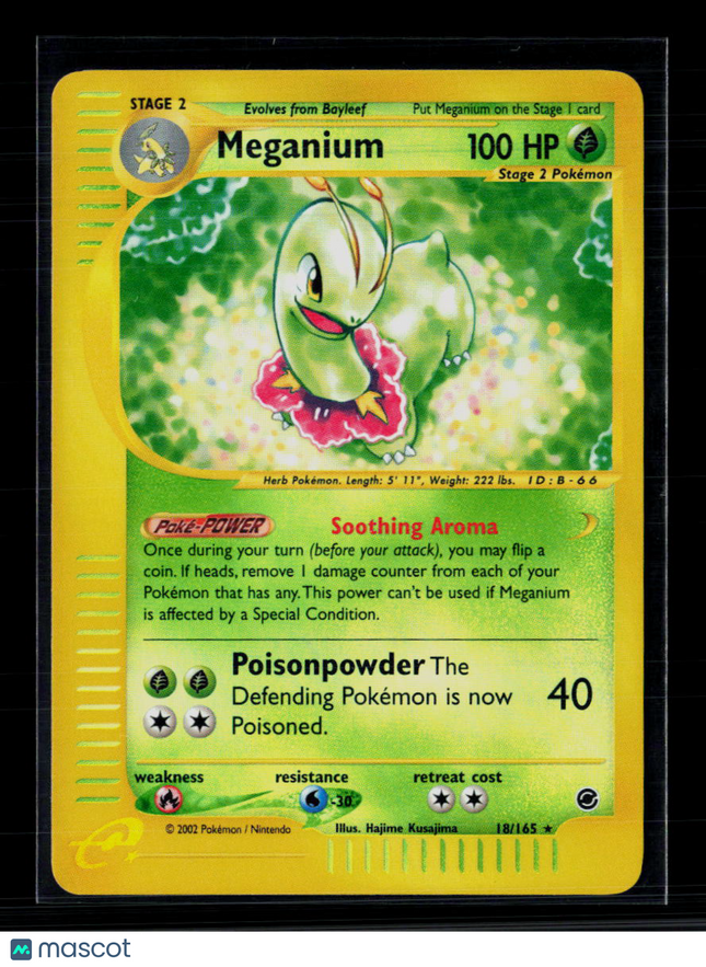 Pokemon 2002 Expedition Base Set Meganium #18/165 Reverse Holo