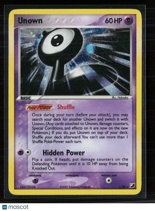 Pokemon 2005 EX Unseen Forces Unown #L/28