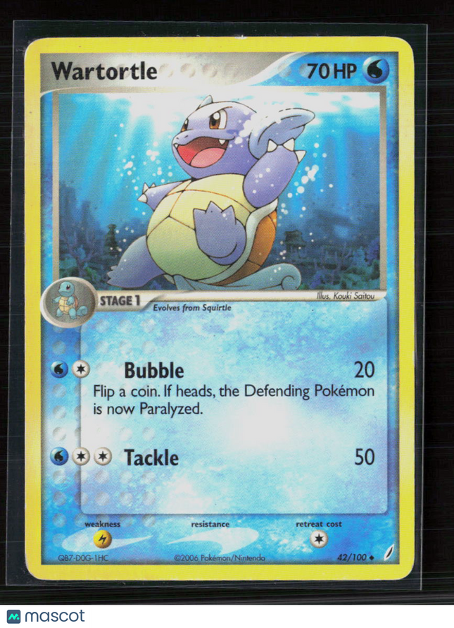 Pokemon 2008 EX Crystal Guardians Wartortle #42/100