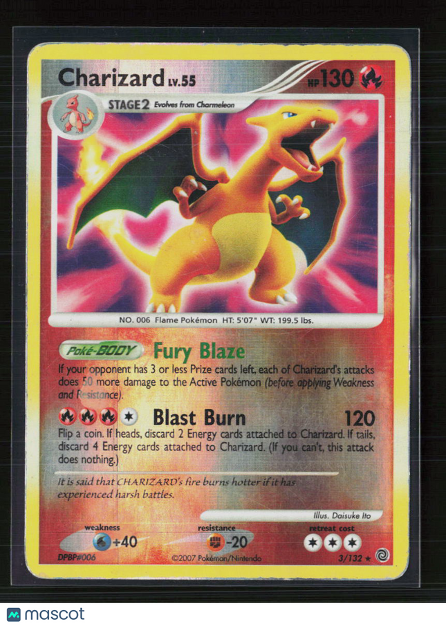 Pokemon 2007 Secret Wonders Charizard #3/132 Reverse Holo