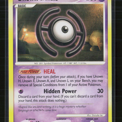 Pokemon 2008 Legends Awakened Unown H #29/106