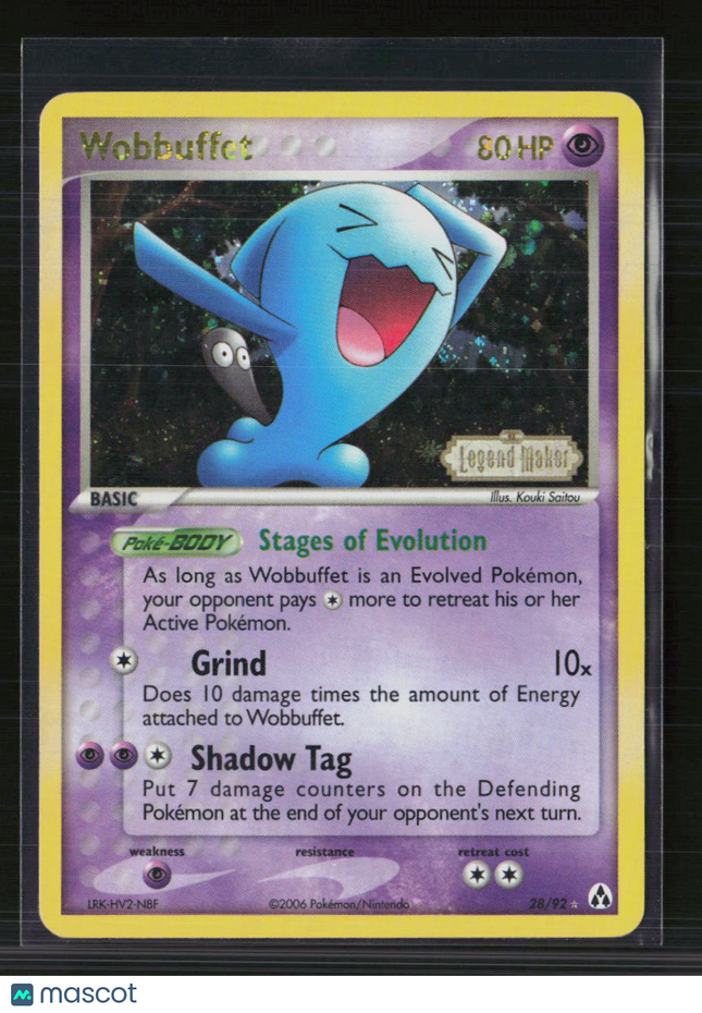 Pokemon 2008 EX Legend Maker Wobbuffet #28/92 Reverse Holo