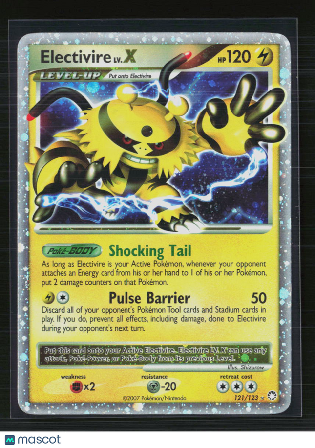 Pokemon 2007 EX Mysterious Treasures Electivire LV.X #121/123