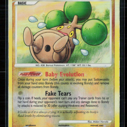 Pokemon 2007 Diamond & Pearl Bonsly #71/130 Reverse Holo