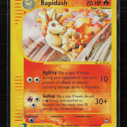 Pokemon 2002 Expedition Base Set Rapidash #31/147 Reverse Holo