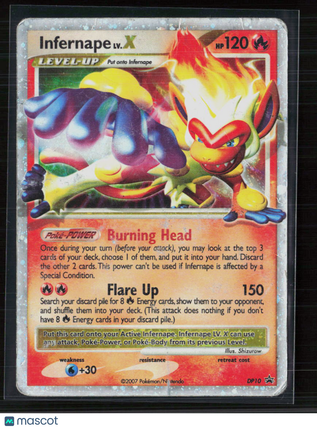 Pokemon 2007 Diamond & Pearl Infernape LV.X #DP10 DMG