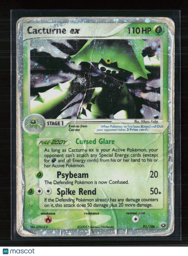 Pokemon 2005 EX Emerald Cacturne EX #91/106 DMG