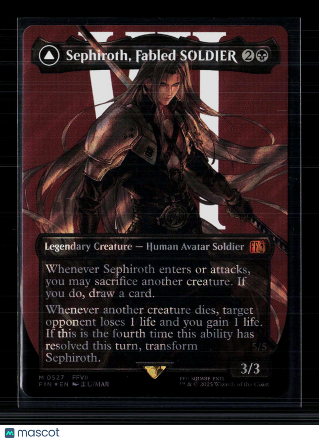 MTG Sephiroth, Fabled SOLDIER (Borderless) (Surge Foil) (0527) FINAL FANTASY