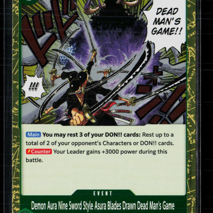 One Piece Demon Aura Nine Sword Style Asura Blades Drawn Dead Man Game OP12-037