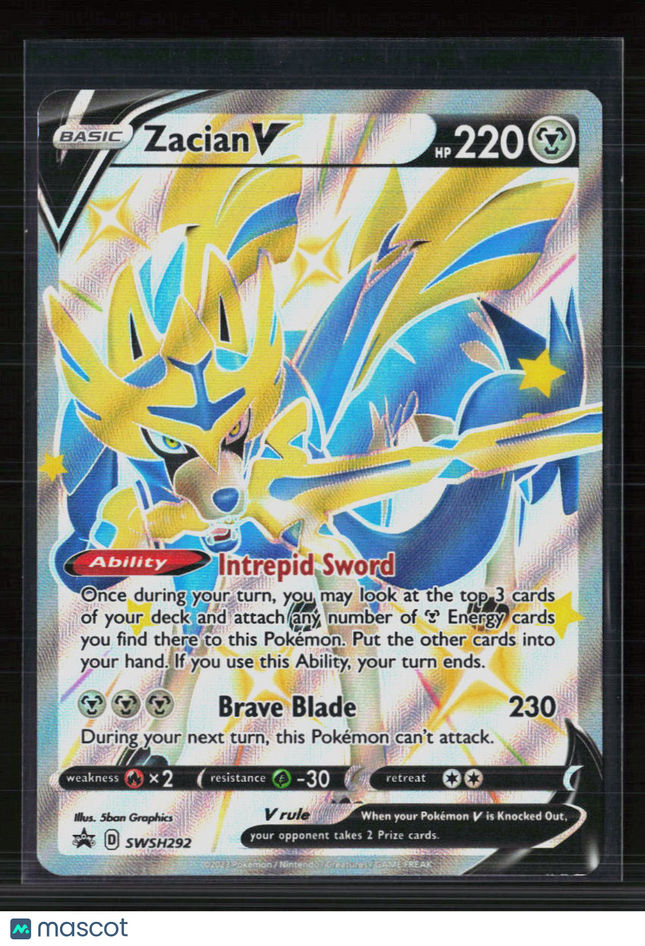 Pokemon 2023 Crown Zenith Zacian V FA #SWSH292