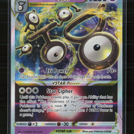 Pokemon 2022 Silver Tempest Unown VSTAR #66/195