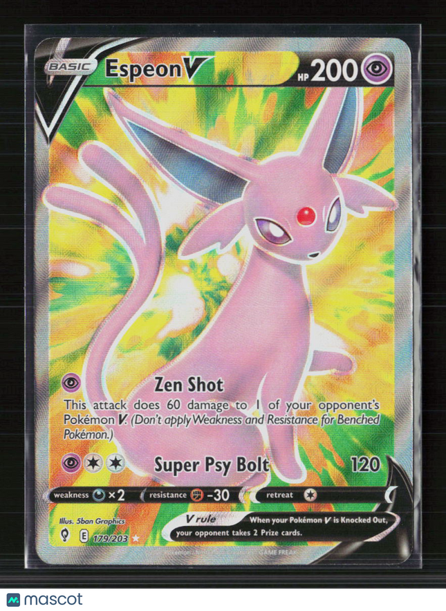 Pokemon 2021 Evolving Skies Espeon V FA #179/203