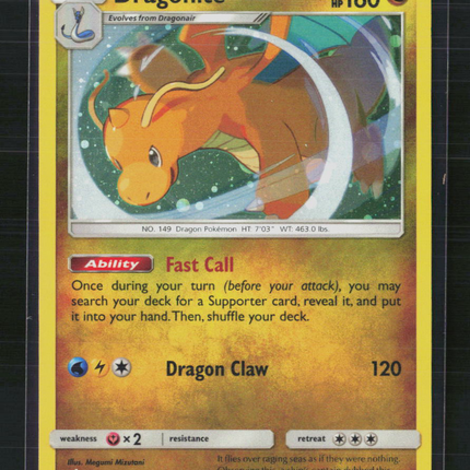 Pokemon 2019 Unified Minds Dragonite #119/181 Cosmos Foil