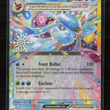 Pokemon 2025 Scarlet & Violet Prismatic Evolutions Glaceon EX RR #26/131 Holiday