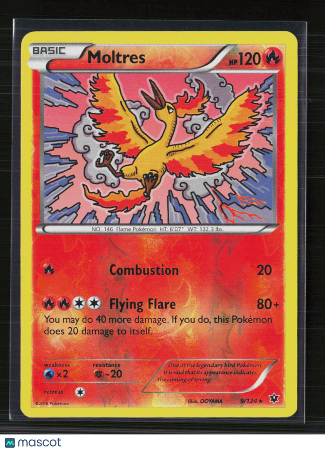Pokemon 2016 Fates Collide Moltres #9/124 Reverse Holo