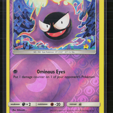 Pokemon 2017 Sun & Moon Gastly #36/111 Reverse Holo