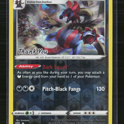 Pokemon 2020 Darkness Ablaze Hydreigon #110/189 (Thank You)