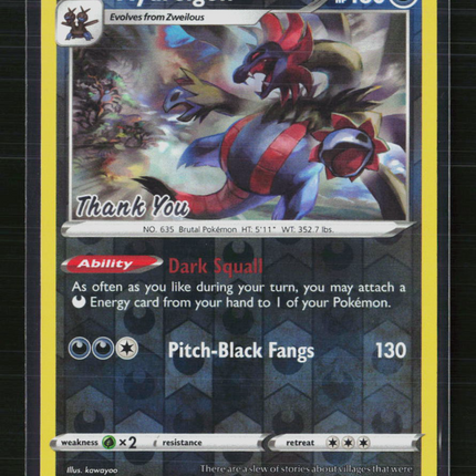 Pokemon 2020 Darkness Ablaze Hydreigon #110/189 (Thank You)