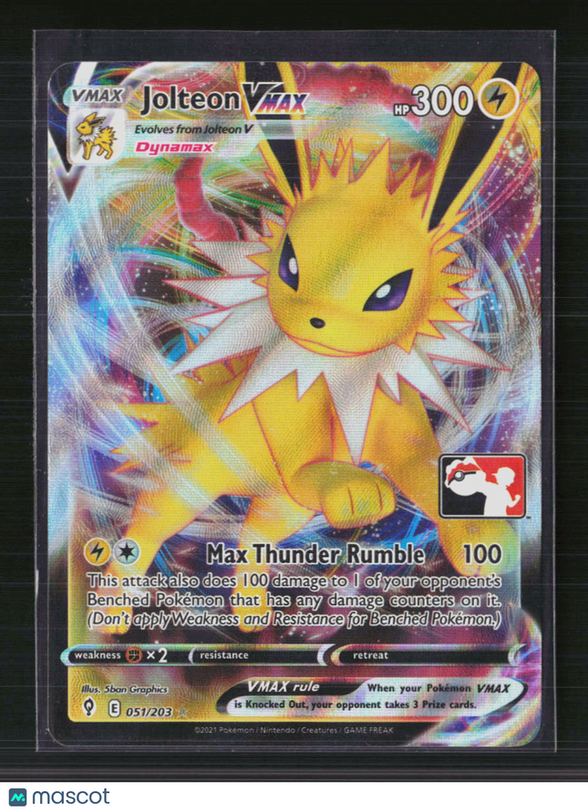 Pokemon 2021 Evolving Skies Jolteon VMAX RRR #51/203 Prize Pack Series 1