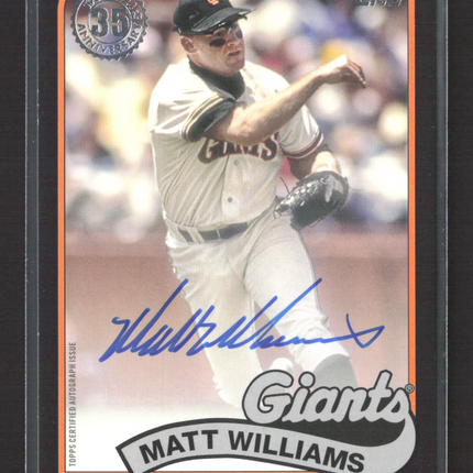 2024 Topps 1989 Topps Autograph Matt Williams #89BA-MW Black 199/199 Auto