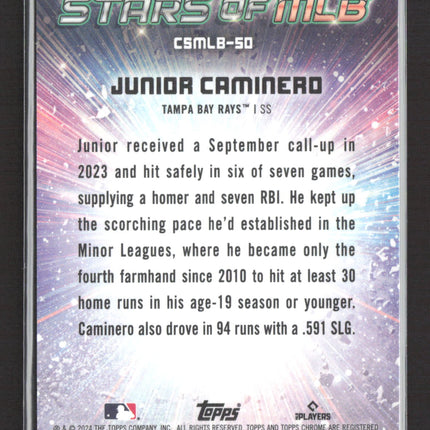 2024 Topps Chrome Stars of MLB Junior Caminero #CSMLB-50 Red RC 69/75