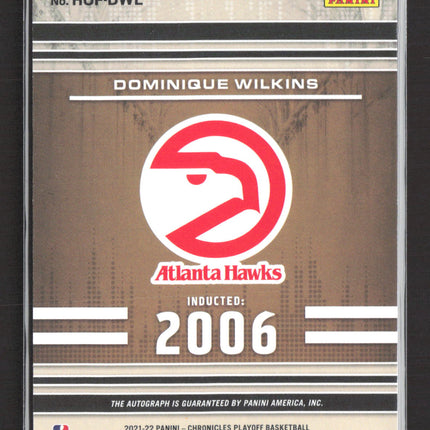 2022 Panini Chronicles Playoff Basketball Dominique Wilkins #HOF-DWL Auto /35