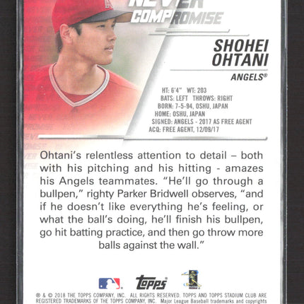 2018 Topps Stadium Club Never Compromise Shohei Ohtani #NC-SO RC