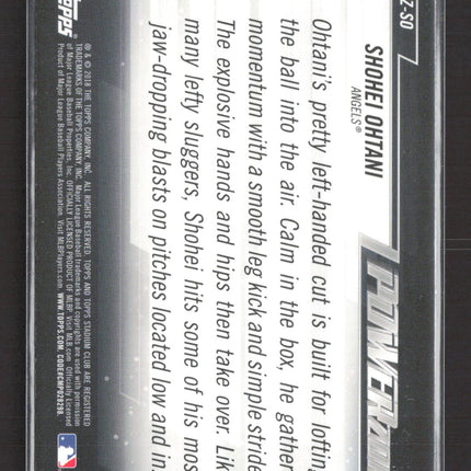 2018 Topps Stadium Club Power Zone Shohei Ohtani #PZ-SO RC