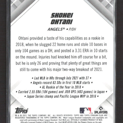 2021 Topps Stadium Club Chrome Beam Team Shohei Ohtani #BTC-3