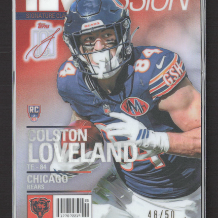 2025 Topps Signature Class In Session Colston Loveland #IS-4 RC Orange 48/50