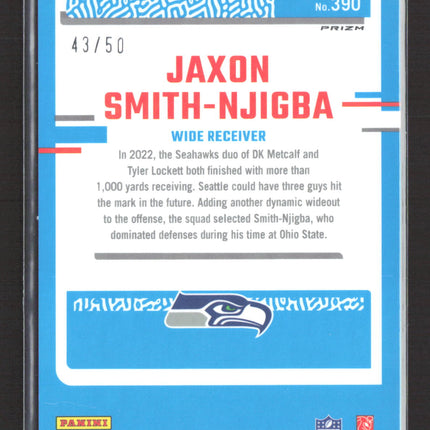 2023 Panini Donruss Optic Jaxon Smith-Njigba #390 Purple Prizm 43/50