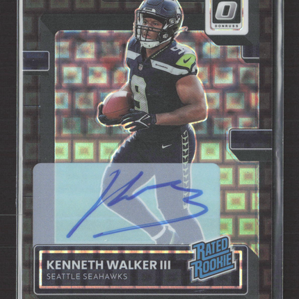 2022 Panini Donruss Optic Prizm Kenneth Walker III #218 19/25 Auto Black Pandora