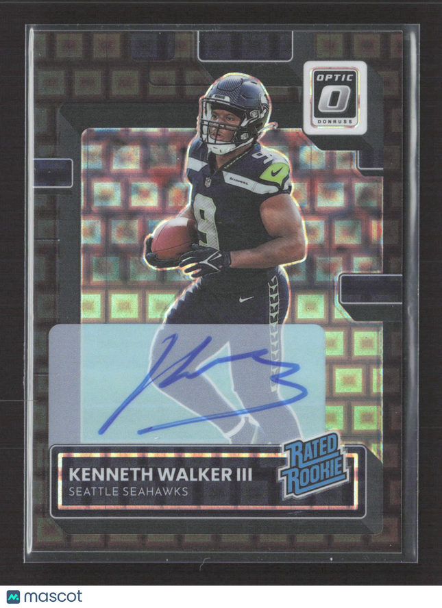 2022 Panini Donruss Optic Prizm Kenneth Walker III #218 19/25 Auto Black Pandora