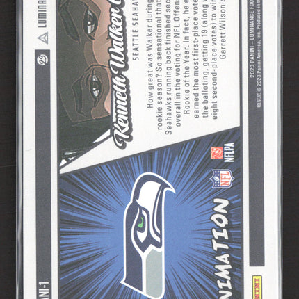 2023 Panini Luminance Animation Kenneth Walker III #ANI-1