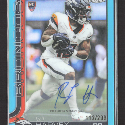 2025 Topps Chrome RJ Harvey #RA-RH Light Blue 112/299 RC Auto