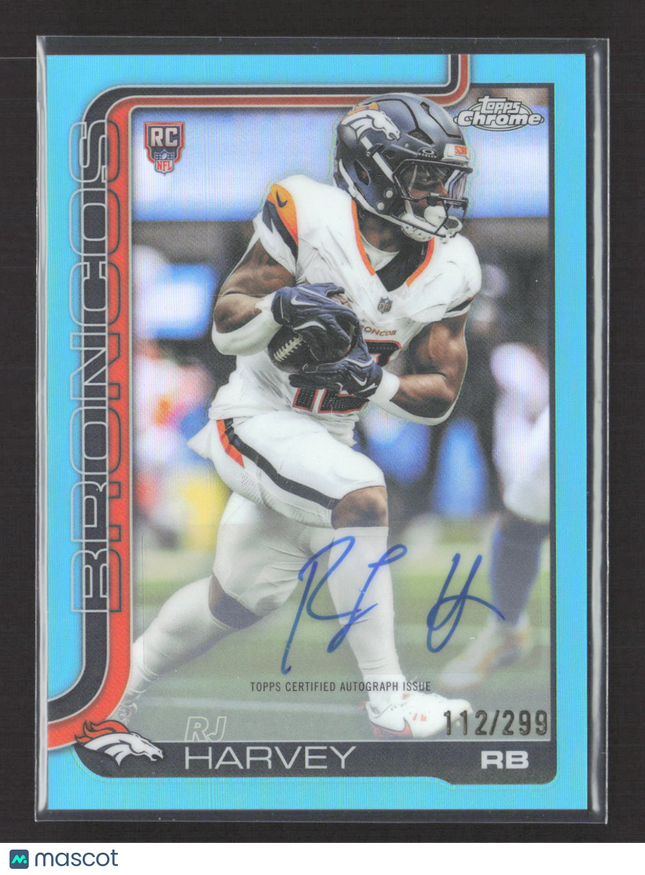 2025 Topps Chrome RJ Harvey #RA-RH Light Blue 112/299 RC Auto