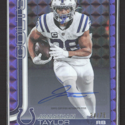 2025 Topps Chrome Jonathan Taylor #BA-JT Purple Geometric 34/75 Auto