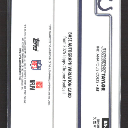 2025 Topps Chrome Jonathan Taylor #BA-JT Purple Geometric 34/75 Auto