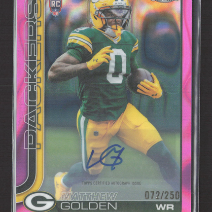 2025 Topps Chrome Matthew Golden #RA-MGO Pink 072/250 RC Auto