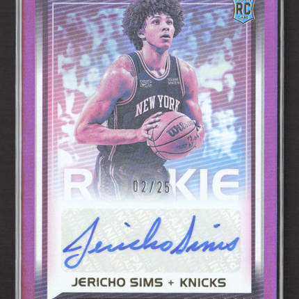 2022 Panini Recon Jericho Sims #RRS-JCS Purple RC Auto /25